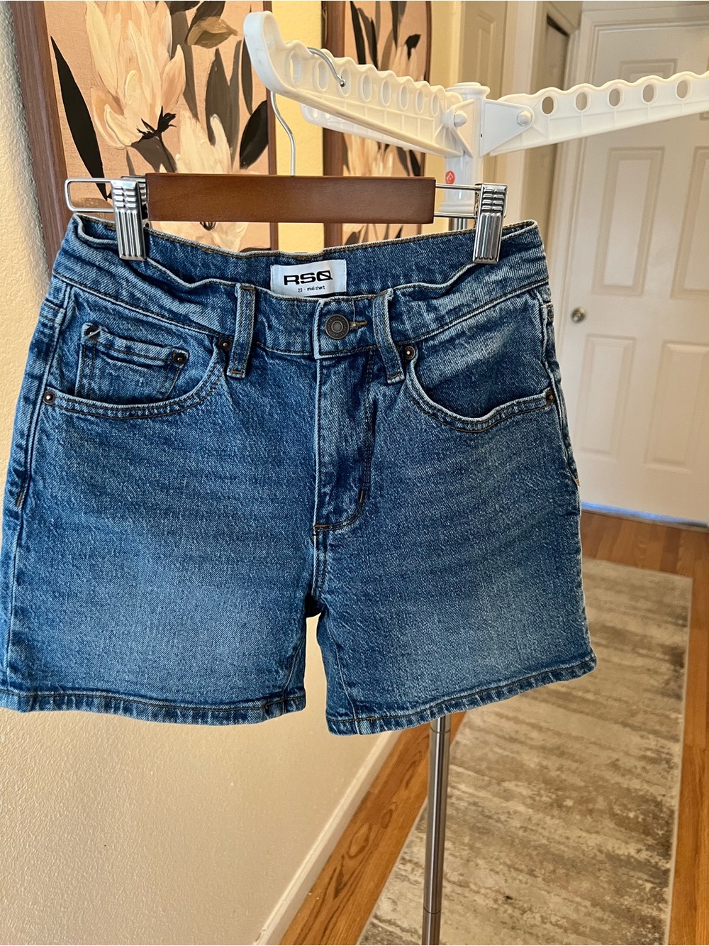 RSQ Women's Dark Blue Denim Jean Shorts